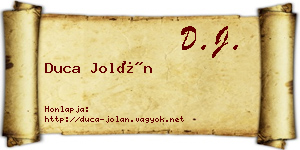 Duca Jolán névjegykártya